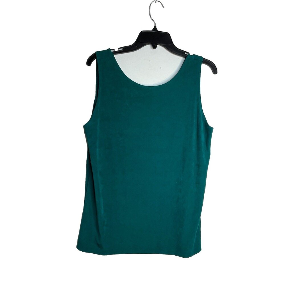 Chicos Travelers Green Forest Shell Tank Layering Knit Top Blouse sz 2 / L (15)